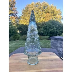 San Miguel Recycled Authentic Green Glass Decorative Christmas Tree 16-3/4”